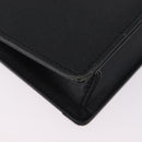 BURBERRY Clutch Bag Leather Black Silver Auth 203385-15