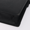 BURBERRY Clutch Bag Leather Black Silver Auth 203385-16