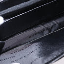 BURBERRY Clutch Bag Leather Black Silver Auth 203385-12