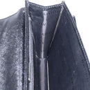 BURBERRY Clutch Bag Leather Black Silver Auth 203385-21