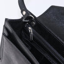 BURBERRY Clutch Bag Leather Black Silver Auth 203385-23