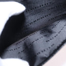 BURBERRY Clutch Bag Leather Black Silver Auth 203385-25