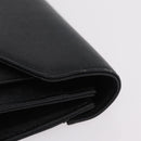 BURBERRY Clutch Bag Leather Black Silver Auth 203385-4