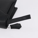BURBERRY Clutch Bag Leather Black Silver Auth 203385-8