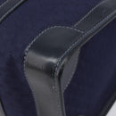 GUCCI Micro GG Canvas Sherry Line Boston Bag Navy Gold Auth 203400A-10