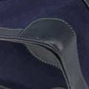 GUCCI Micro GG Canvas Sherry Line Boston Bag Navy Gold Auth 203400A-13