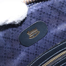 GUCCI Micro GG Canvas Sherry Line Boston Bag Navy Gold Auth 203400A-16