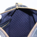 GUCCI Micro GG Canvas Sherry Line Boston Bag Navy Gold Auth 203400A-18