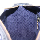GUCCI Micro GG Canvas Sherry Line Boston Bag Navy Gold Auth 203400A-19