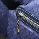 GUCCI Micro GG Canvas Sherry Line Boston Bag Navy Gold Auth 203400A-20