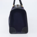 GUCCI Micro GG Canvas Sherry Line Boston Bag Navy Gold Auth 203400A-4