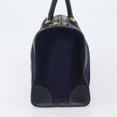 GUCCI Micro GG Canvas Sherry Line Boston Bag Navy Gold Auth 203400A-5