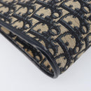 Christian Dior Trotter Canvas Shoulder Bag Navy Gold Auth 203402-16