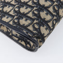 Christian Dior Trotter Canvas Shoulder Bag Navy Gold Auth 203402-18
