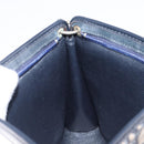 Christian Dior Trotter Canvas Shoulder Bag Navy Gold Auth 203402-21