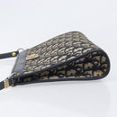 Christian Dior Trotter Canvas Shoulder Bag Navy Gold Auth 203402-4