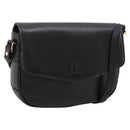 Burberrys Shoulder Bag Leather Black Gold Auth 203404-1