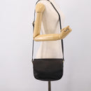 Burberrys Shoulder Bag Leather Black Gold Auth 203404-24