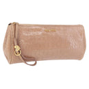 Miu Miu Clutch Bag Leather Beige Gold Auth 203407A-1