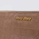 Miu Miu Clutch Bag Leather Beige Gold Auth 203407A-15