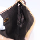 Miu Miu Clutch Bag Leather Beige Gold Auth 203407A-19