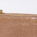 Miu Miu Clutch Bag Leather Beige Gold Auth 203407A-3