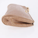 Miu Miu Clutch Bag Leather Beige Gold Auth 203407A-6