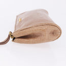 Miu Miu Clutch Bag Leather Beige Gold Auth 203407A-7