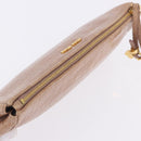 Miu Miu Clutch Bag Leather Beige Gold Auth 203407A-8