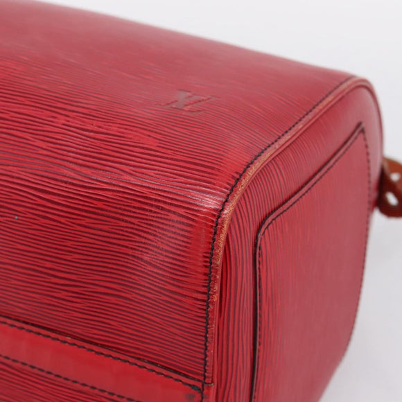 LOUIS VUITTON Epi Speedy 35 Hand Bag Castilian Red M42997 LV Auth 203411
