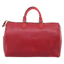LOUIS VUITTON Epi Speedy 35 Hand Bag Castilian Red M42997 LV Auth 203411-2