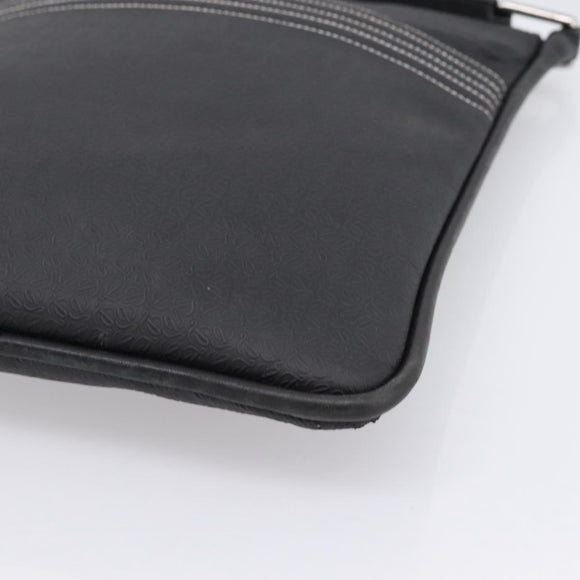 LOEWE Shoulder Bag PVC Canvas Black Silver Auth 203418