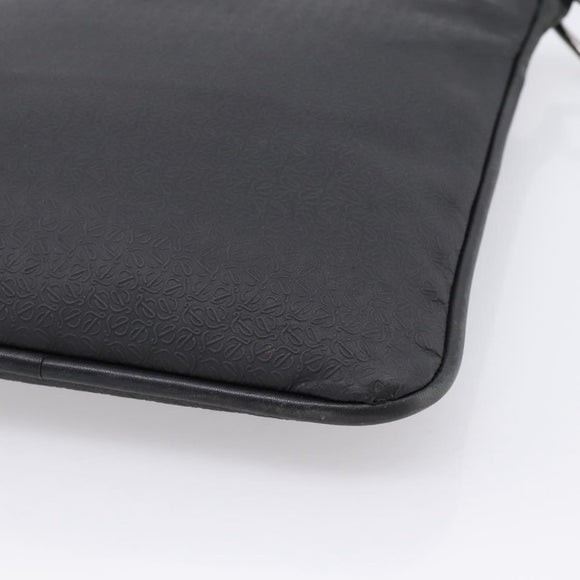 LOEWE Shoulder Bag PVC Canvas Black Silver Auth 203418