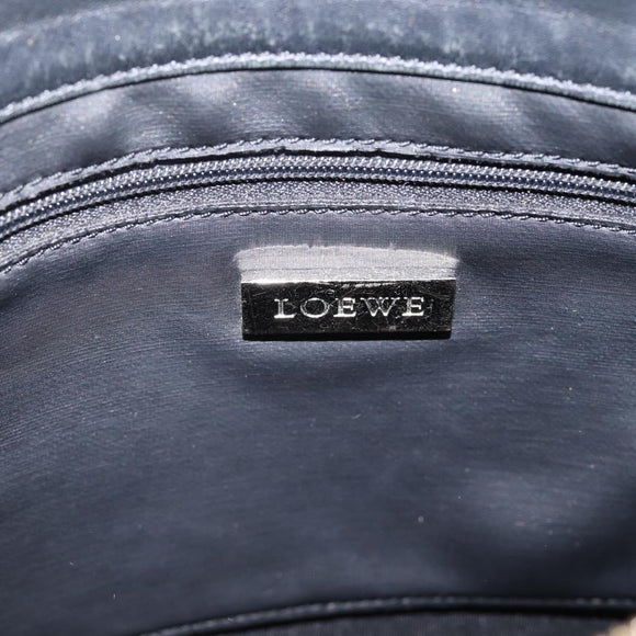 LOEWE Shoulder Bag PVC Canvas Black Silver Auth 203418