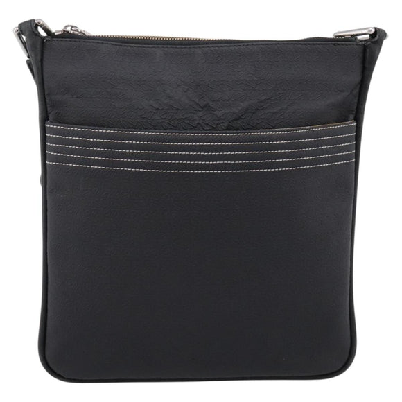 LOEWE Shoulder Bag PVC Canvas Black Silver Auth 203418