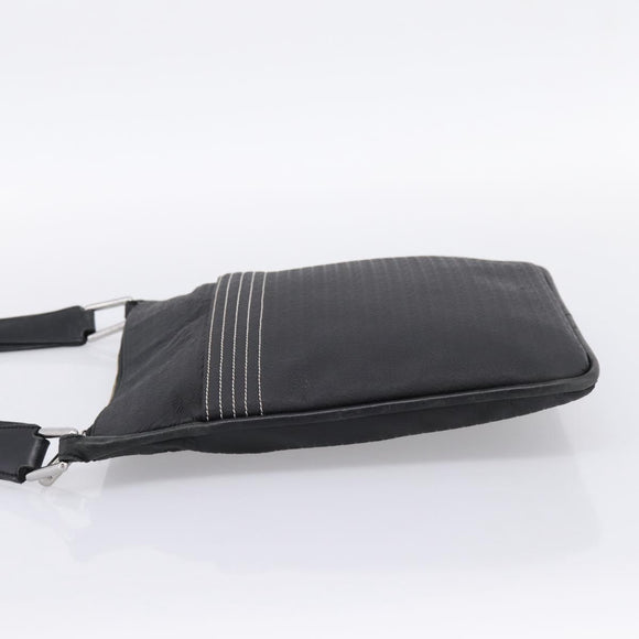 LOEWE Shoulder Bag PVC Canvas Black Silver Auth 203418