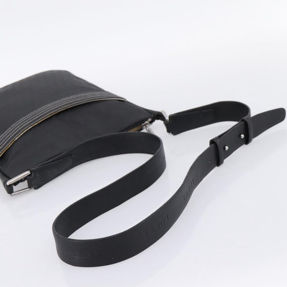 LOEWE Shoulder Bag PVC Canvas Black Silver Auth 203418