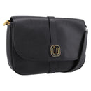 Christian Dior Shoulder Bag Leather Black Gold Auth 203420-1