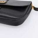Christian Dior Shoulder Bag Leather Black Gold Auth 203420-15