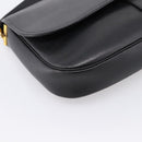 Christian Dior Shoulder Bag Leather Black Gold Auth 203420-16