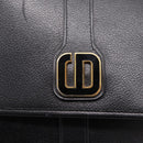 Christian Dior Shoulder Bag Leather Black Gold Auth 203420-19