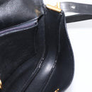 Christian Dior Shoulder Bag Leather Black Gold Auth 203420-21
