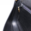 Christian Dior Shoulder Bag Leather Black Gold Auth 203420-22
