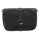 Christian Dior Shoulder Bag Leather Black Gold Auth 203420-13