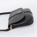 Christian Dior Shoulder Bag Leather Black Gold Auth 203420-3