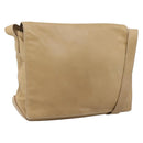 CELINE Shoulder Bag Leather Beige Silver Auth 203421-1