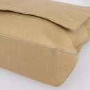 CELINE Shoulder Bag Leather Beige Silver Auth 203421-9