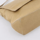 CELINE Shoulder Bag Leather Beige Silver Auth 203421-14