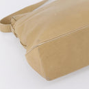 CELINE Shoulder Bag Leather Beige Silver Auth 203421-16