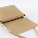 CELINE Shoulder Bag Leather Beige Silver Auth 203421-10